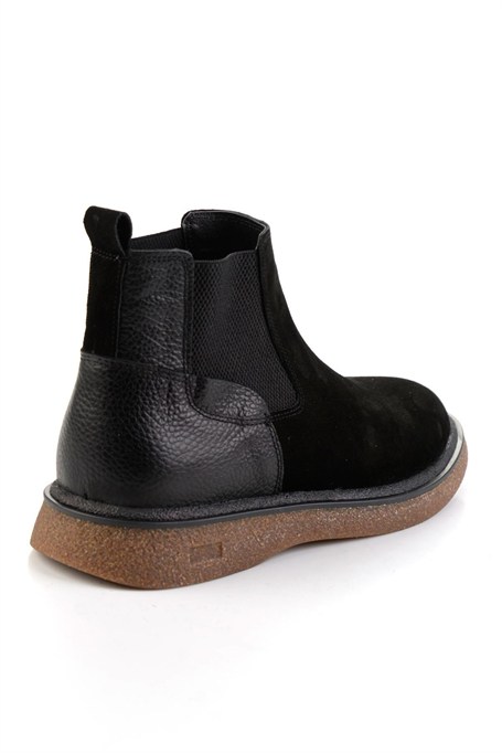 Siyah Hakiki Deri Erkek Bot & Bootie E02594000102