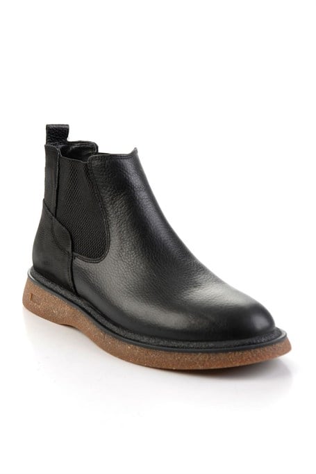 Siyah Hakiki Deri Erkek Bot & Bootie E02594000140
