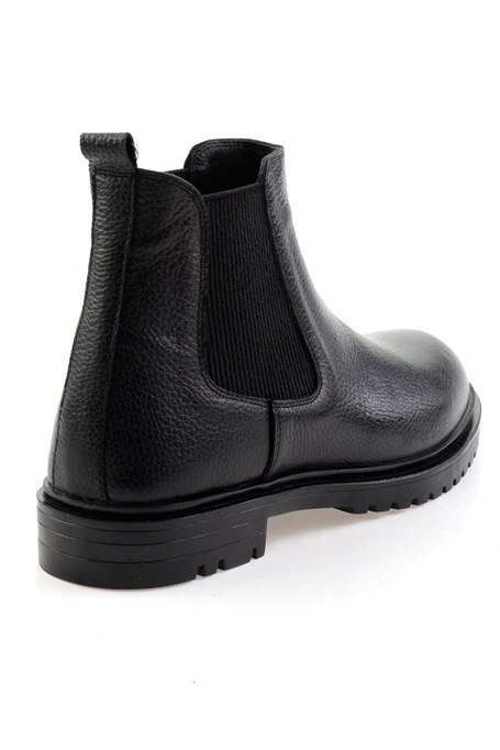 Siyah Hakiki Deri Erkek Bot & Bootie E02593411640
