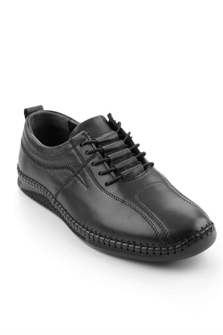 Siyah Hakiki Deri Erkek Casual Ayakkabı E01700500003