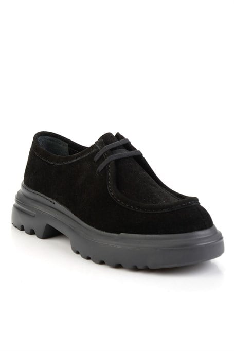 Siyah Hakiki Deri Erkek Casual Ayakkabı E01080220602
