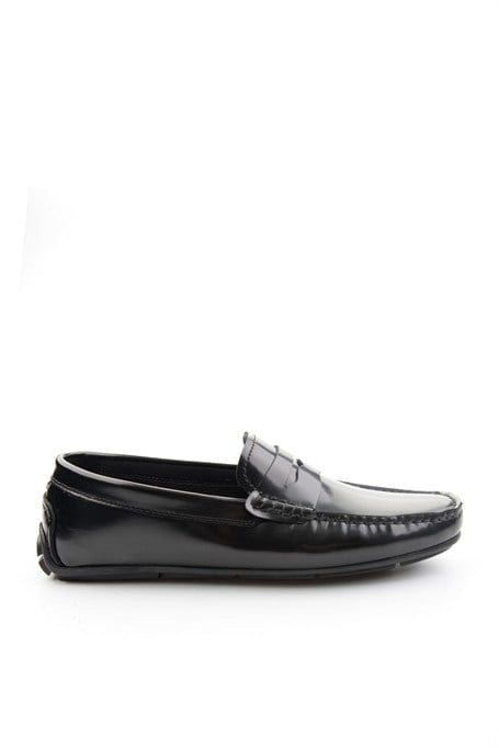 Siyah Hakiki Deri Erkek Loafer Ayakkabı E01648620514