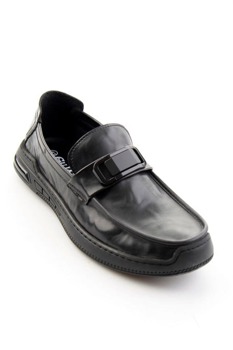 Siyah Hakiki Deri Erkek Loafer Ayakkabı E01185590203