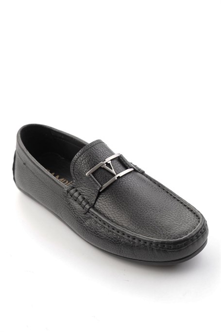 Siyah Hakiki Deri Erkek Loafer Ayakkabı E01648599440