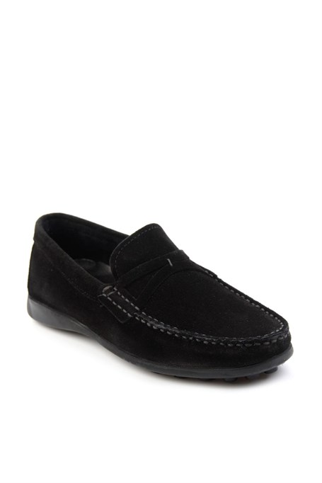 Siyah Hakiki Deri Erkek Loafer Ayakkabı E01557255502
