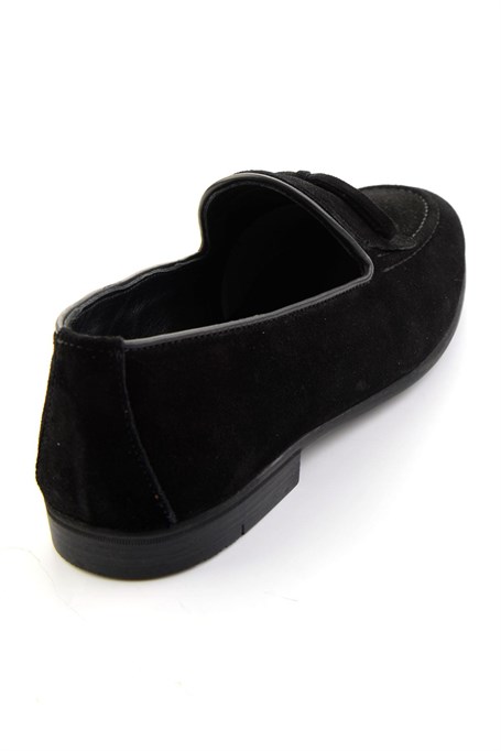 Siyah Hakiki Deri Erkek Loafer Ayakkabı E01594034702