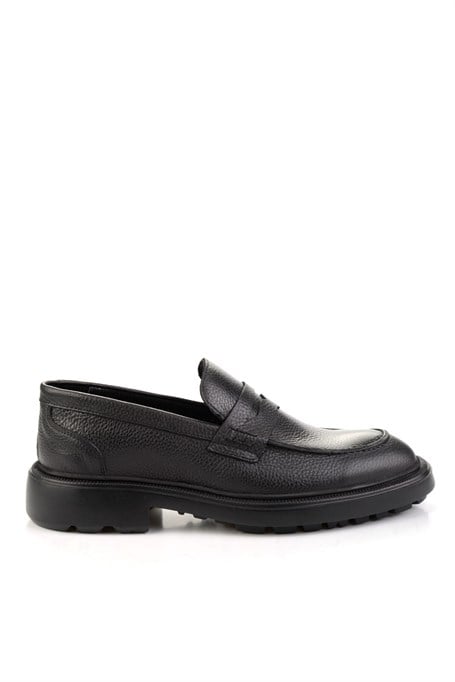 Siyah Hakiki Deri Erkek Loafer Ayakkabı E01054200440