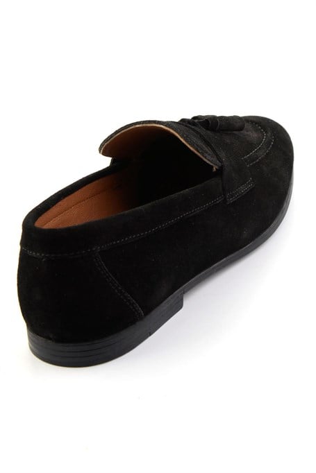 Siyah Hakiki Deri Erkek Loafer Ayakkabı E01594456502