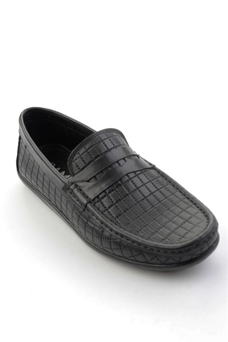 Siyah Hakiki Deri Erkek Loafer Ayakkabı E01697032003