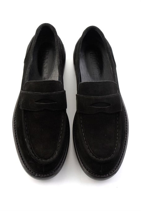 Siyah Hakiki Deri Erkek Loafer Ayakkabı E01905003602