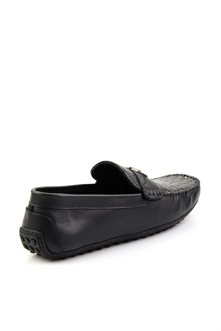 Siyah Hakiki Deri Erkek Loafer Ayakkabı E01757714803