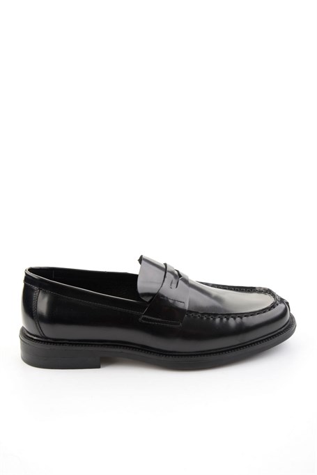 Siyah Hakiki Deri Erkek Loafer Ayakkabı E01648609514