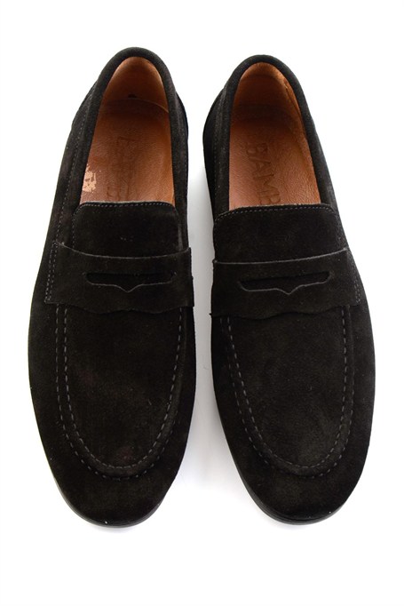 Siyah Hakiki Deri Erkek Loafer Ayakkabı E01594456402