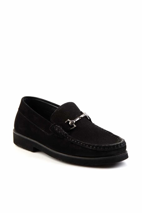 Siyah Hakiki Deri Erkek Loafer Ayakkabı E01194031501