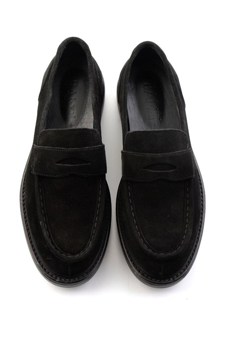Siyah Hakiki Deri Erkek Loafer Ayakkabı E01905003602