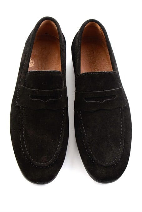 Siyah Hakiki Deri Erkek Loafer Ayakkabı E01594456402