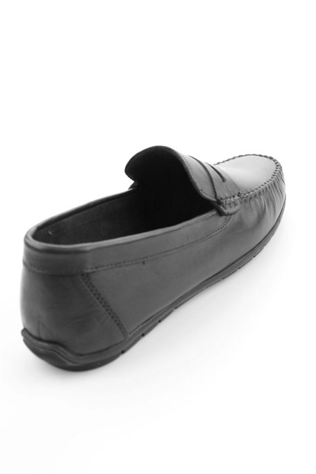 Siyah Hakiki Deri Erkek Loafer Ayakkabı E01523111103