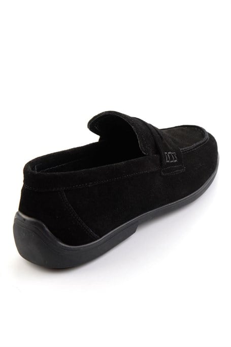 Siyah Hakiki Deri Erkek Loafer Ayakkabı E01054408202