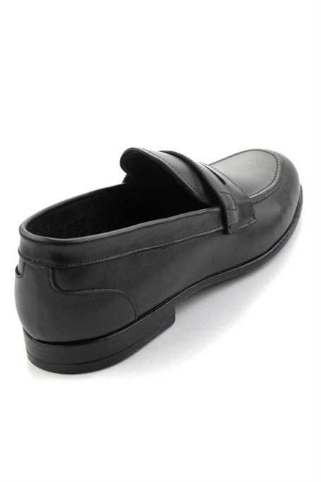 Siyah Hakiki Deri Erkek Loafer Ayakkabı E01549024403