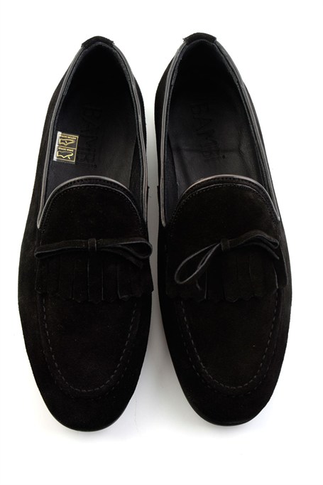 Siyah Hakiki Deri Erkek Loafer Ayakkabı E01594034702