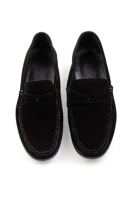 Siyah Hakiki Deri Erkek Loafer Ayakkabı E01557255502