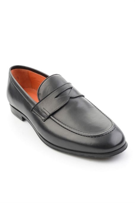 Siyah Hakiki Deri Erkek Loafer Ayakkabı E01648621814