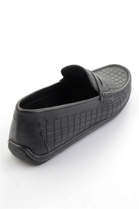 Siyah Hakiki Deri Erkek Loafer Ayakkabı E01697032003