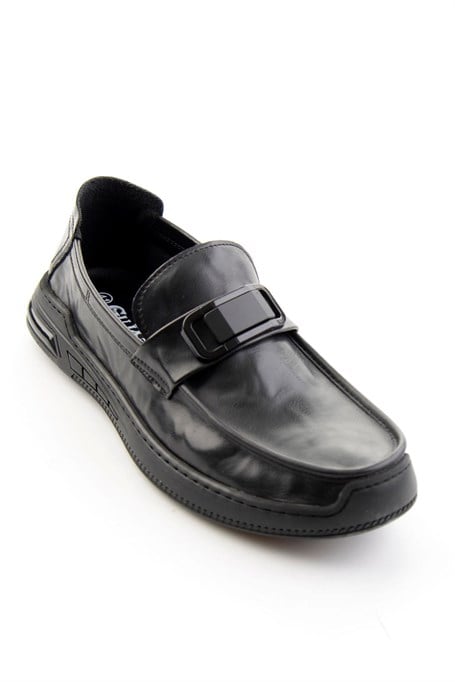 Siyah Hakiki Deri Erkek Loafer Ayakkabı E01185590203