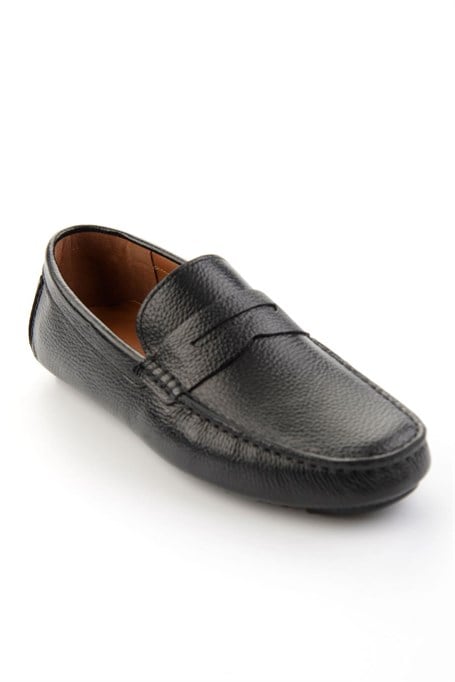 Siyah Hakiki Deri Erkek Loafer Ayakkabı E01547009740