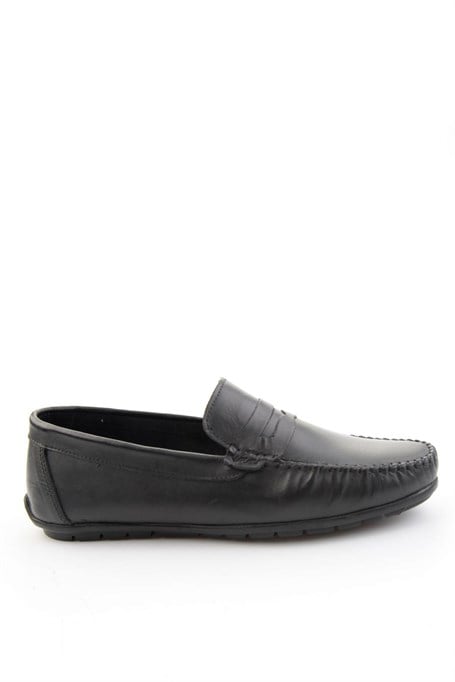 Siyah Hakiki Deri Erkek Loafer Ayakkabı E01523111103