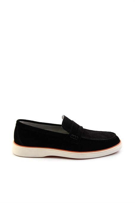 Siyah Hakiki Deri Erkek Loafer Ayakkabı E01054184802