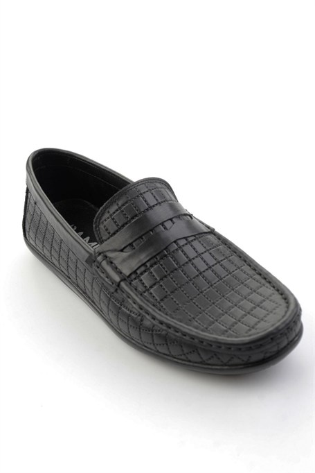 Siyah Hakiki Deri Erkek Loafer Ayakkabı E01697032003