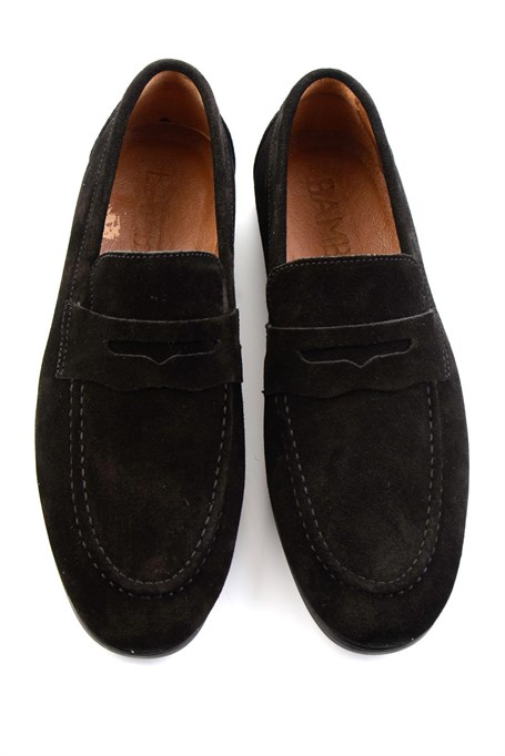 Siyah Hakiki Deri Erkek Loafer Ayakkabı E01594456402