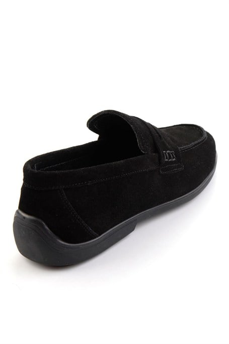 Siyah Hakiki Deri Erkek Loafer Ayakkabı E01054408202