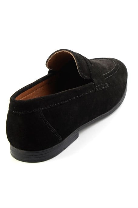 Siyah Hakiki Deri Erkek Loafer Ayakkabı E01594456402