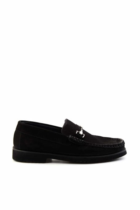 Siyah Hakiki Deri Erkek Loafer Ayakkabı E01194031501