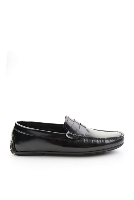 Siyah Hakiki Deri Erkek Loafer Ayakkabı E01648620514