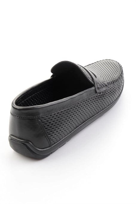 Siyah Hakiki Deri Erkek Loafer Ayakkabı E01697033003