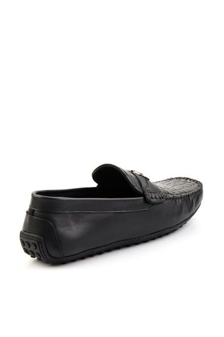 Siyah Hakiki Deri Erkek Loafer Ayakkabı E01757714803