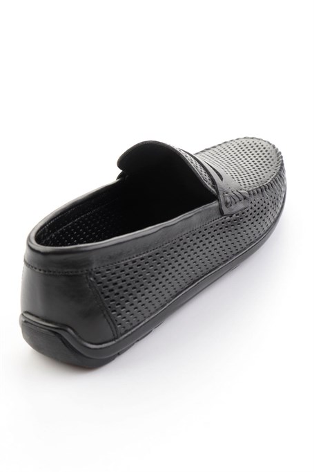 Siyah Hakiki Deri Erkek Loafer Ayakkabı E01697033003