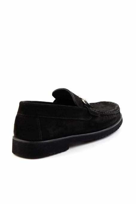 Siyah Hakiki Deri Erkek Loafer Ayakkabı E01194031501