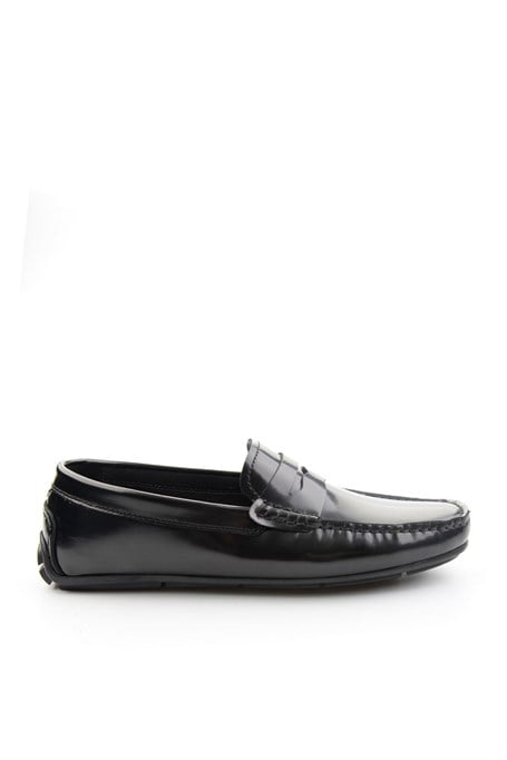 Siyah Hakiki Deri Erkek Loafer Ayakkabı E01648620514