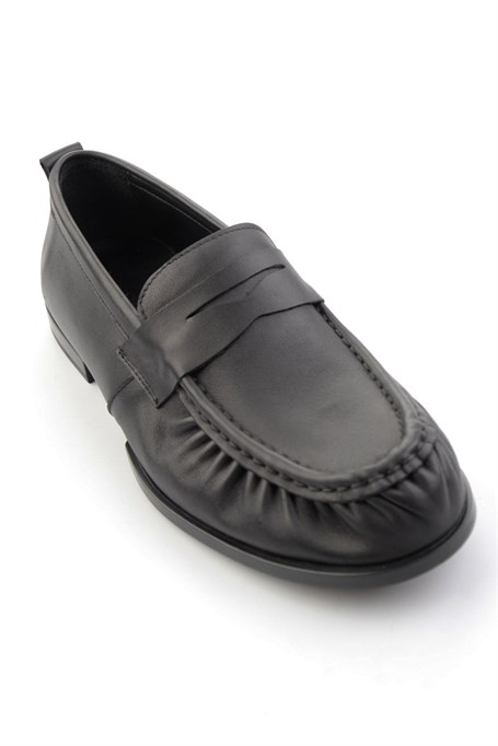 Siyah Hakiki Deri Erkek Loafer Ayakkabı E01597002503