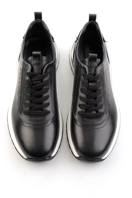 Siyah Hakiki Deri Erkek Sneaker E01011041841