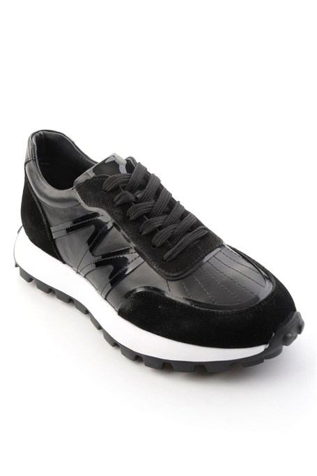 Siyah Hakiki Deri Erkek Sneaker E01011043303