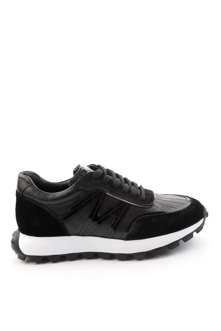 Siyah Hakiki Deri Erkek Sneaker E01011043303