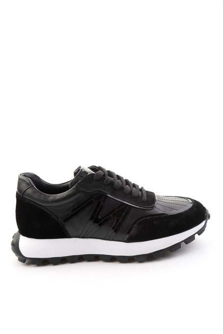 Siyah Hakiki Deri Erkek Sneaker E01011043303