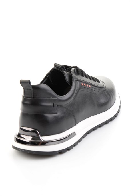 Siyah Hakiki Deri Erkek Sneaker E01011041841