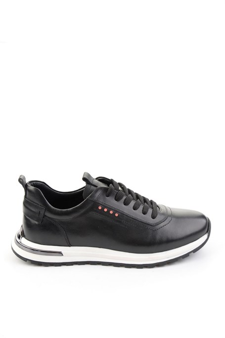 Siyah Hakiki Deri Erkek Sneaker E01011041841