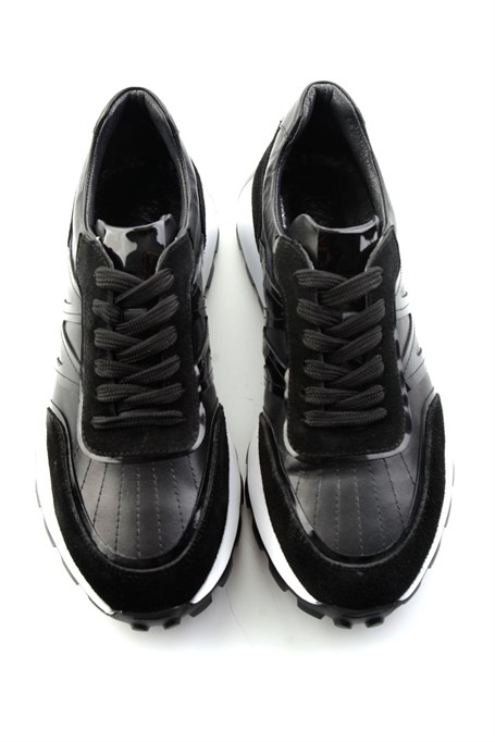 Siyah Hakiki Deri Erkek Sneaker E01011043303
